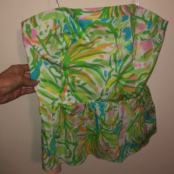 Lilly Pulitzer Pattern Strapless Top - Picture 1 of 4